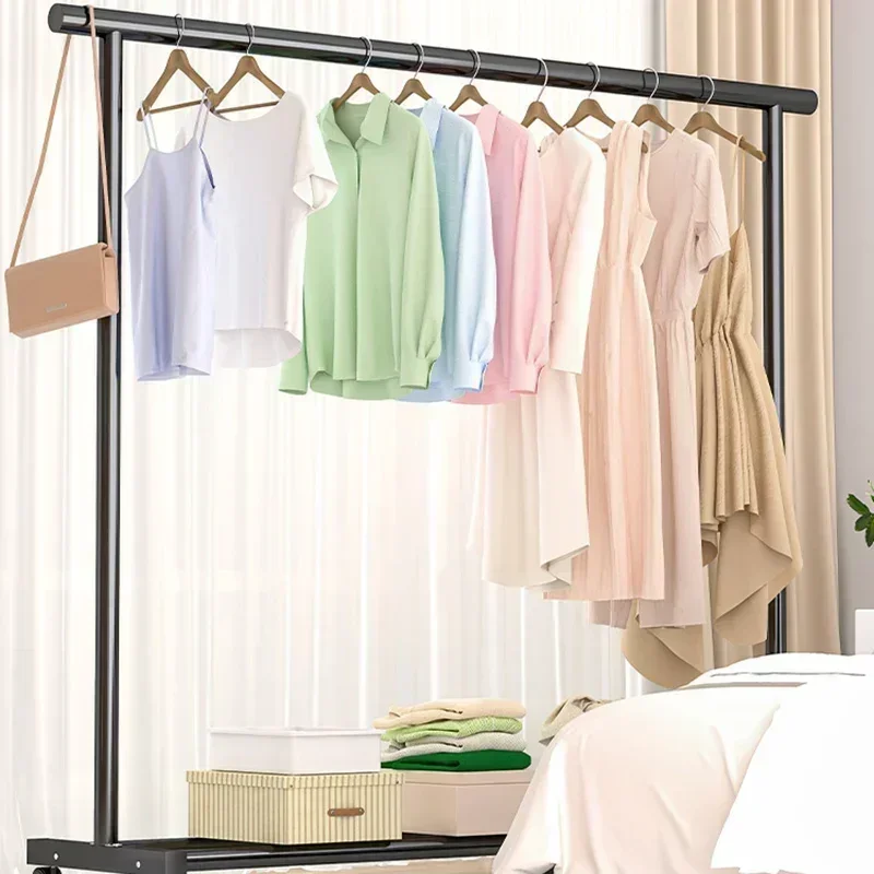 Bedroom Library Clothing Rack Hanger Nordic Modern Clothing Rack Standing Moveis Para Casa Storage Shelves Racks LQQ35XP