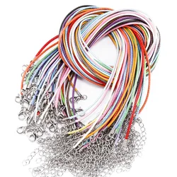 10Pcs/lot Dia 1.5/2mm Leather Cord Necklace With Clasp Adjustable Braided Rope for Jewelry Making DIY Necklace Bracelet Supplies
