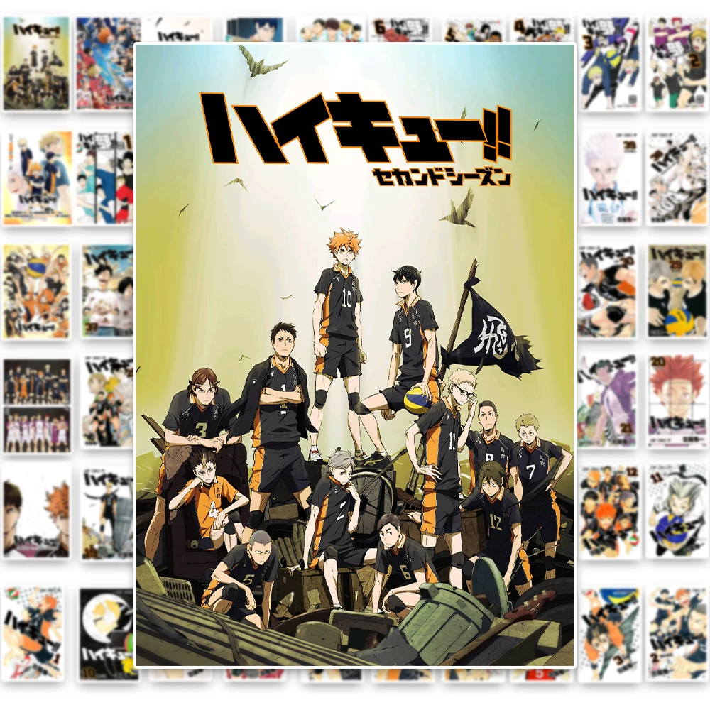 60 قطعة ملصقات أنيمي Haikyuu الكرتون هيناتا شويو توبيو كاجياما الشارات اللعب المحمول سيارة الهاتف لاصقة تزيين هدية عيد