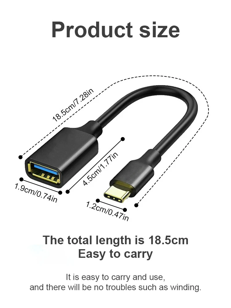 USB C to USB 3.0 OTG Cable Type-C Male to USB Female Converter Adapter Charging Data Cord For Mobile Phone Flash Drives Laptop