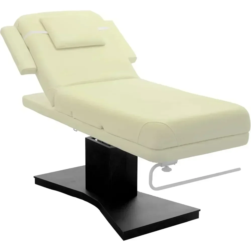 Massage Tables, Independent Leg Adjustment Electric Massage Facial Bed/Table Beige top and Dark Brown Base, Massage Tables