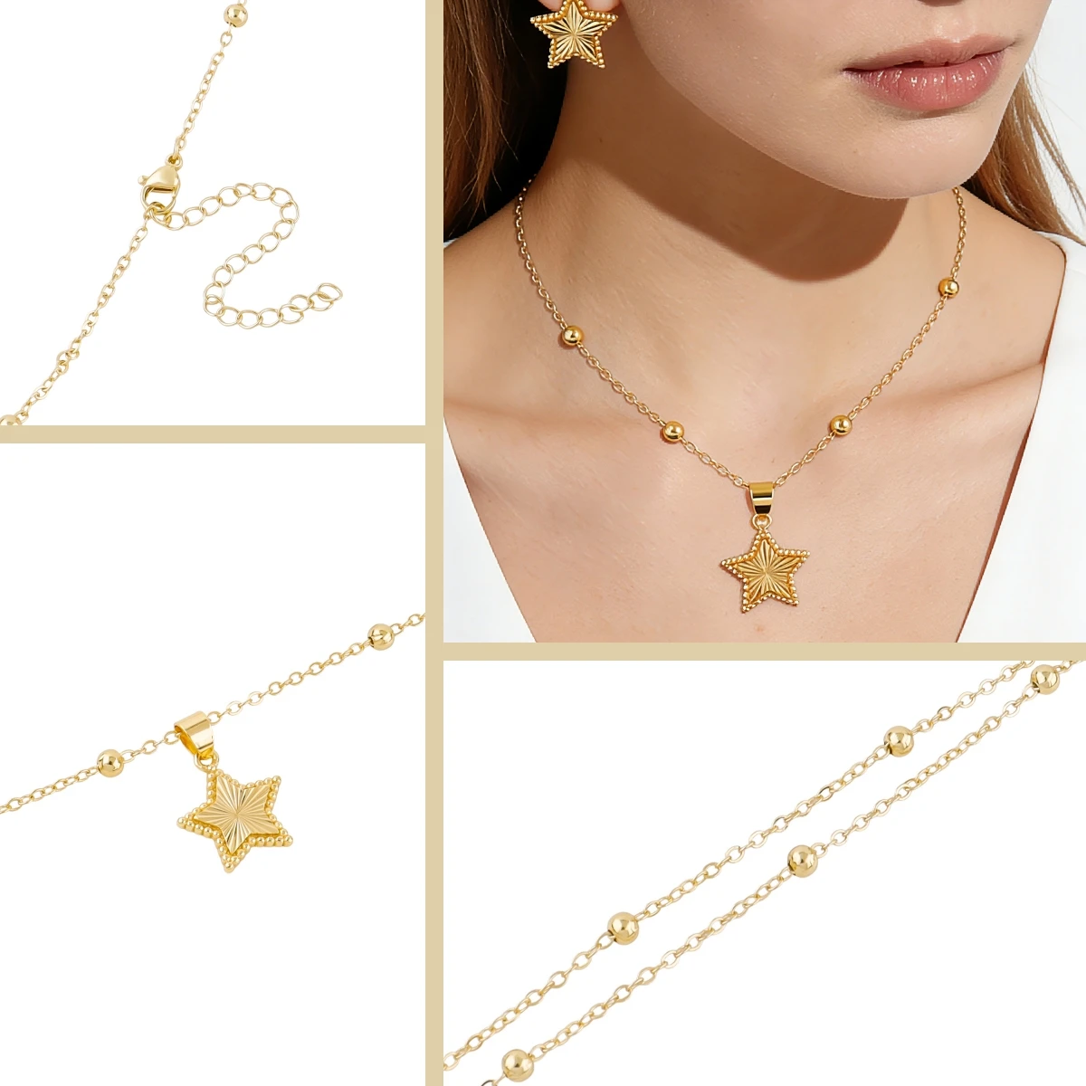 Romantisches 2-teiliges Schmuckset mit Anhänger, Halskette und Ohrringen, perfekt für Frauen, Bräute, Hochzeiten, Geschenke und Mädchen-Geburtstage – Detail 32