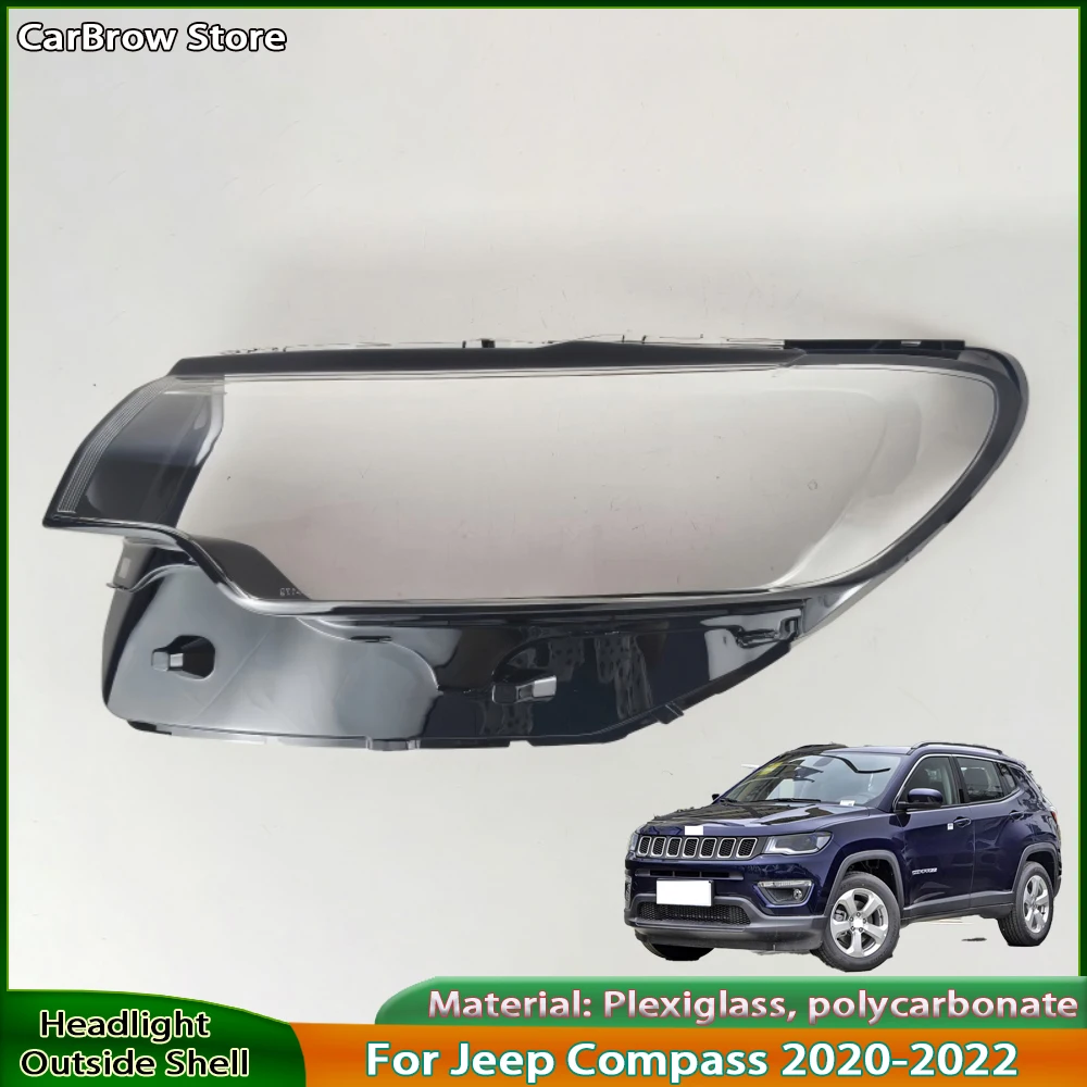 

For Jeep Compass 2020 2021 2022 Front Headlamp Lamp Shell Transparent Headlight Cover Lens Plexiglass Replace Original Lampshade