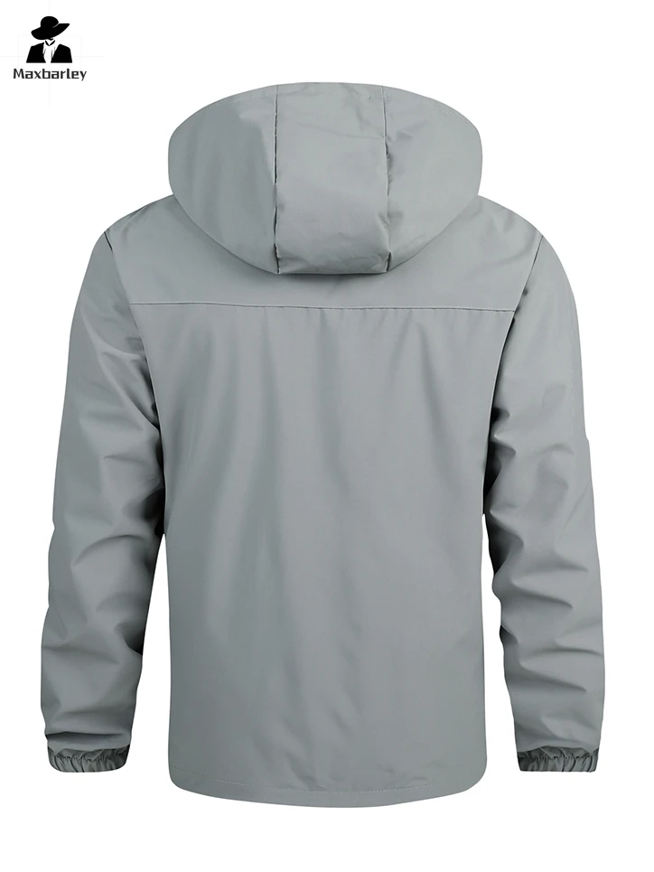 Camping Hooded Windbreaker Men's 2024 Autumn Fashion Casual Waterproof Breathable Coat Climbing Climbing Wear-resistant Jacket