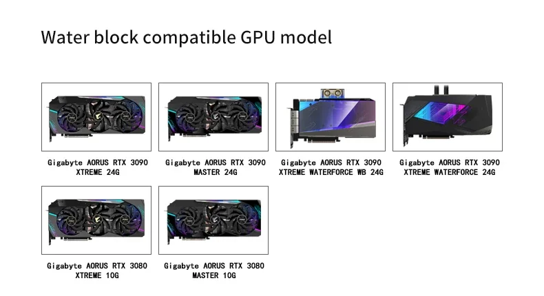 Barrow GPU Water Block VGA Block Cooler dla Gigabyte AORUS RTX 3090 3080 XTREME, Full Cover 5V ARGB 3PIN Płyta główna AURA SYNC