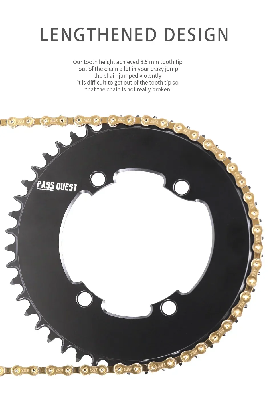 PASS QUEST-Round Road Bike Chain Crankshaft Closed Disk 110BCD Narrow Wide Chainring for R7000 R8000 DA9100 46T-60T