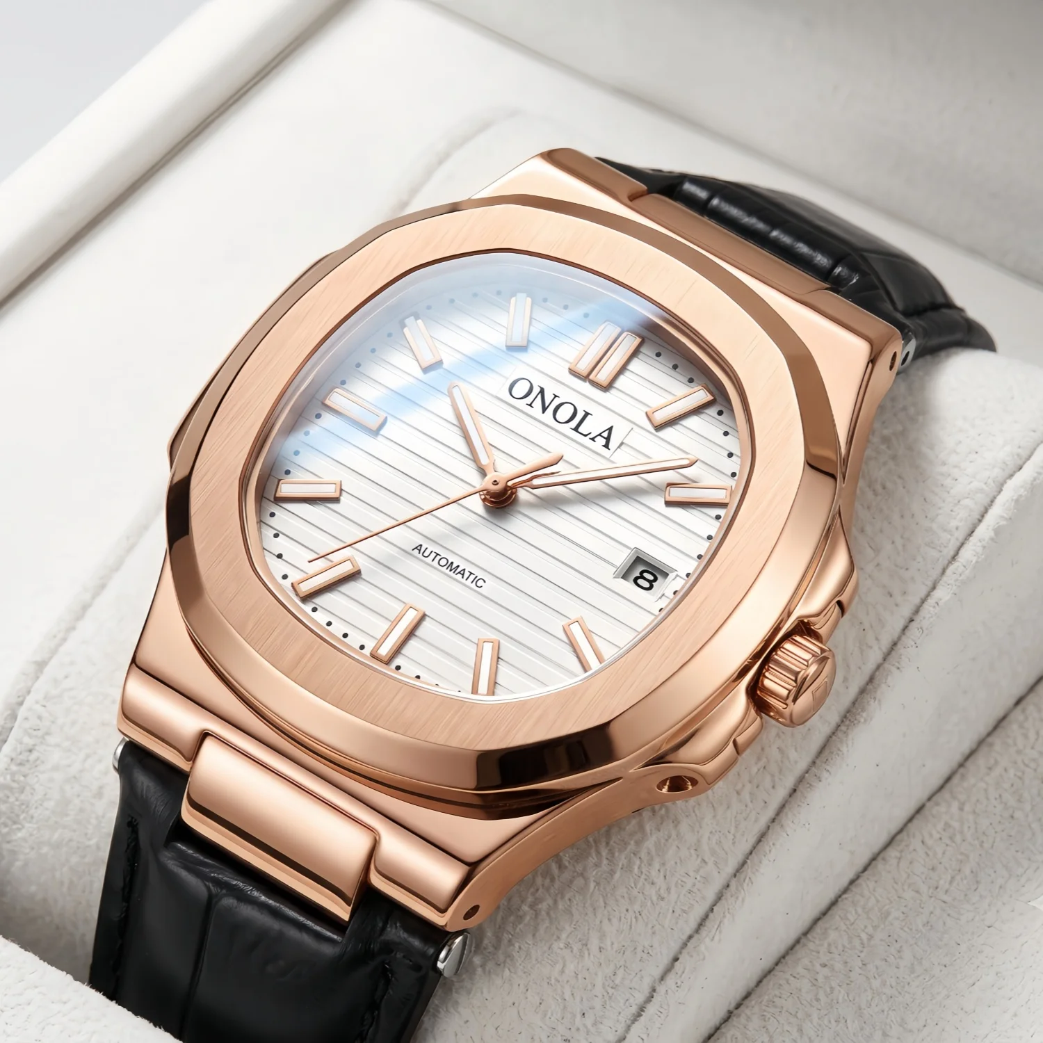 ONOLA Men's High-End Mechanical Watch with Date Display Texture Dial, Night Light Waterproof Fashion Style Watch, a Gift for Fri