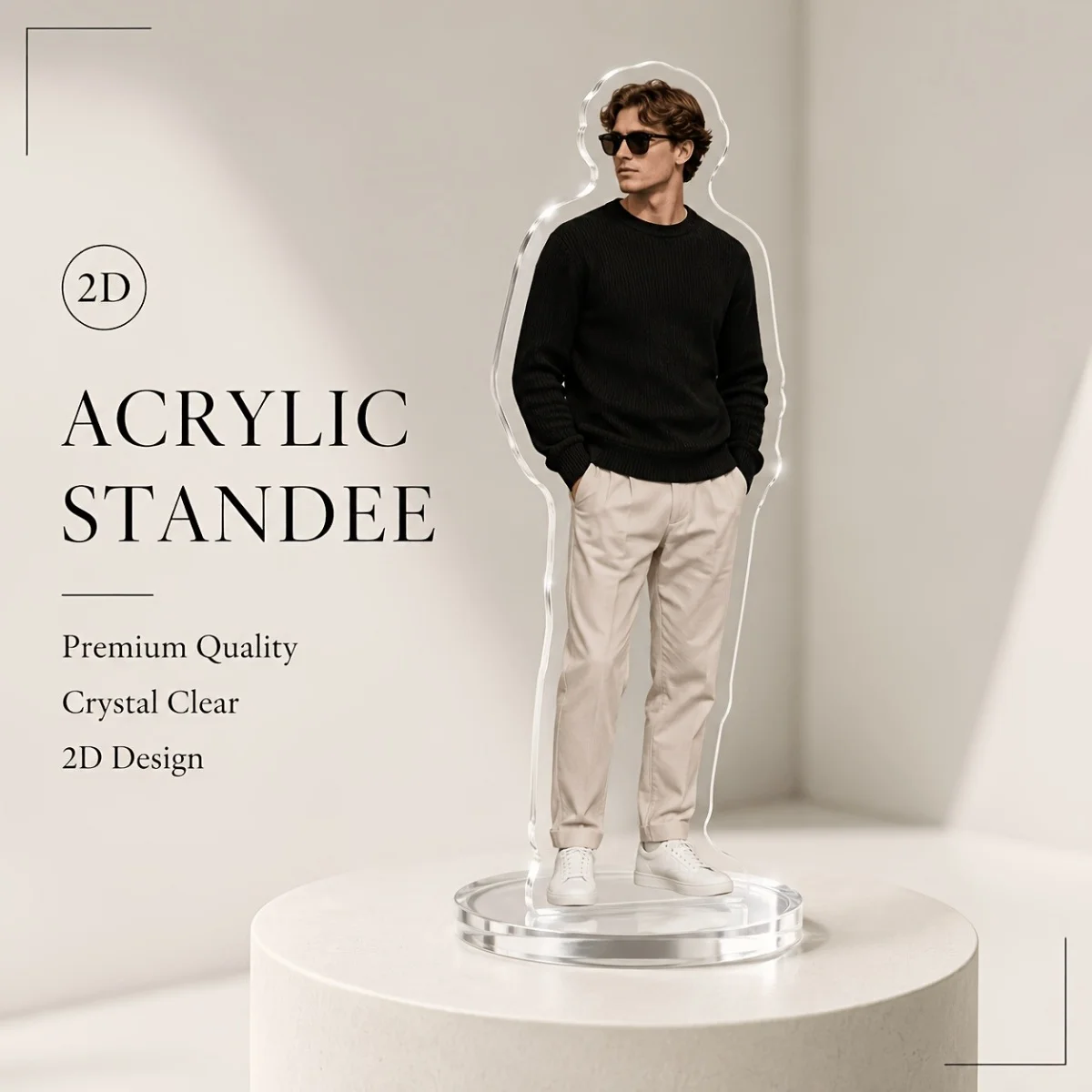 Customized 2D Acrylic Standee—a mini Tabletop Figure That Preserves cherished Memories and Complements Any Home Décor.