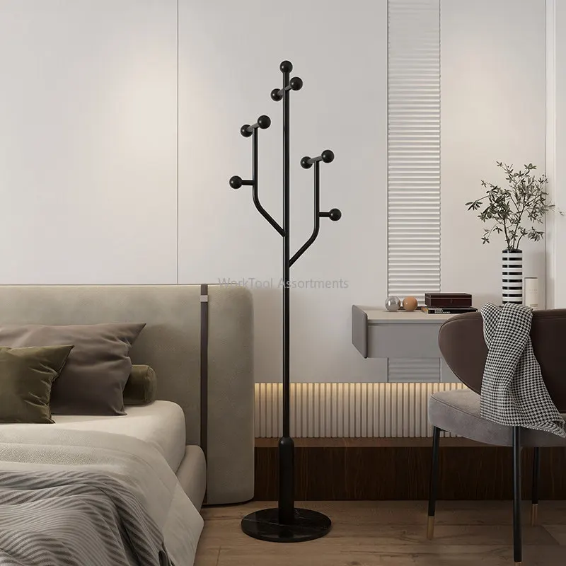 Light‑Luxury Wrought Iron Corner Coat Rack Freestanding Floor Hanger for Entryway Bedroom