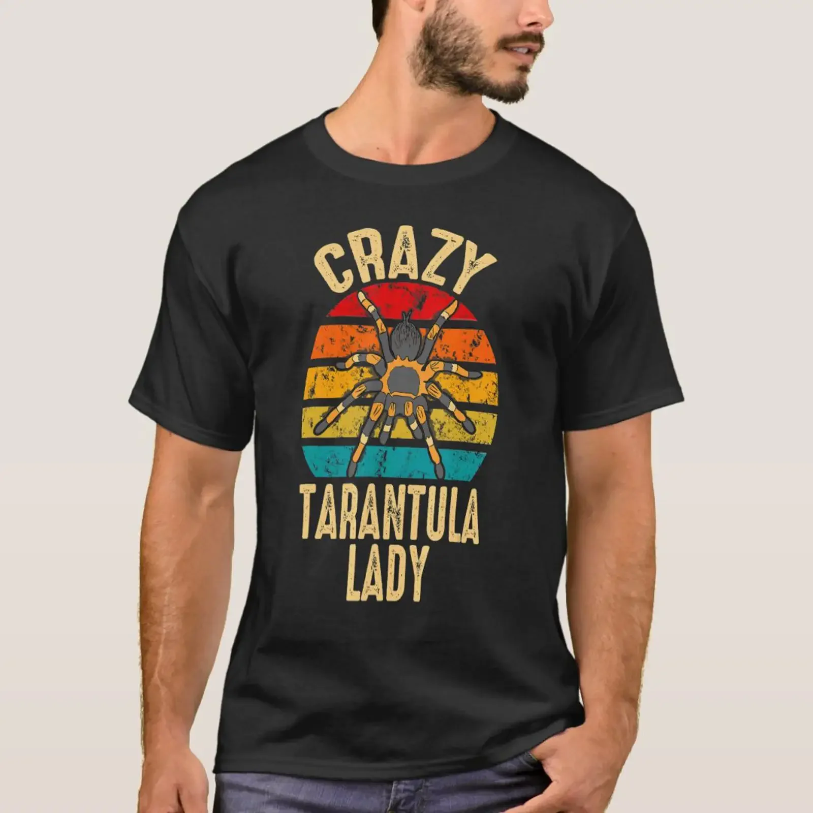 Crazy Tarantula Lady Pet Spider Owner Arachnid Spi T Shirt vintage Washed streetwear Versatile Stretched Casual Slightly
