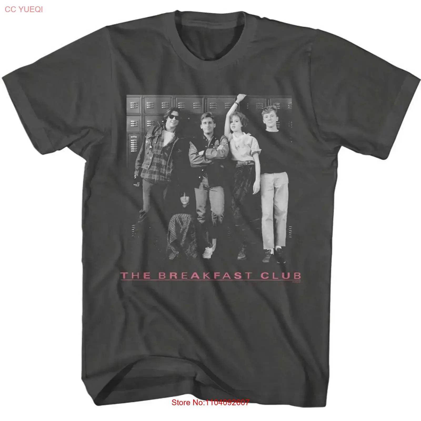 Breakfast Club BW Locker Photo Smoke Adult T Shirt vintage Washed streetwear Versatile Slightly Top For Everyday Wear