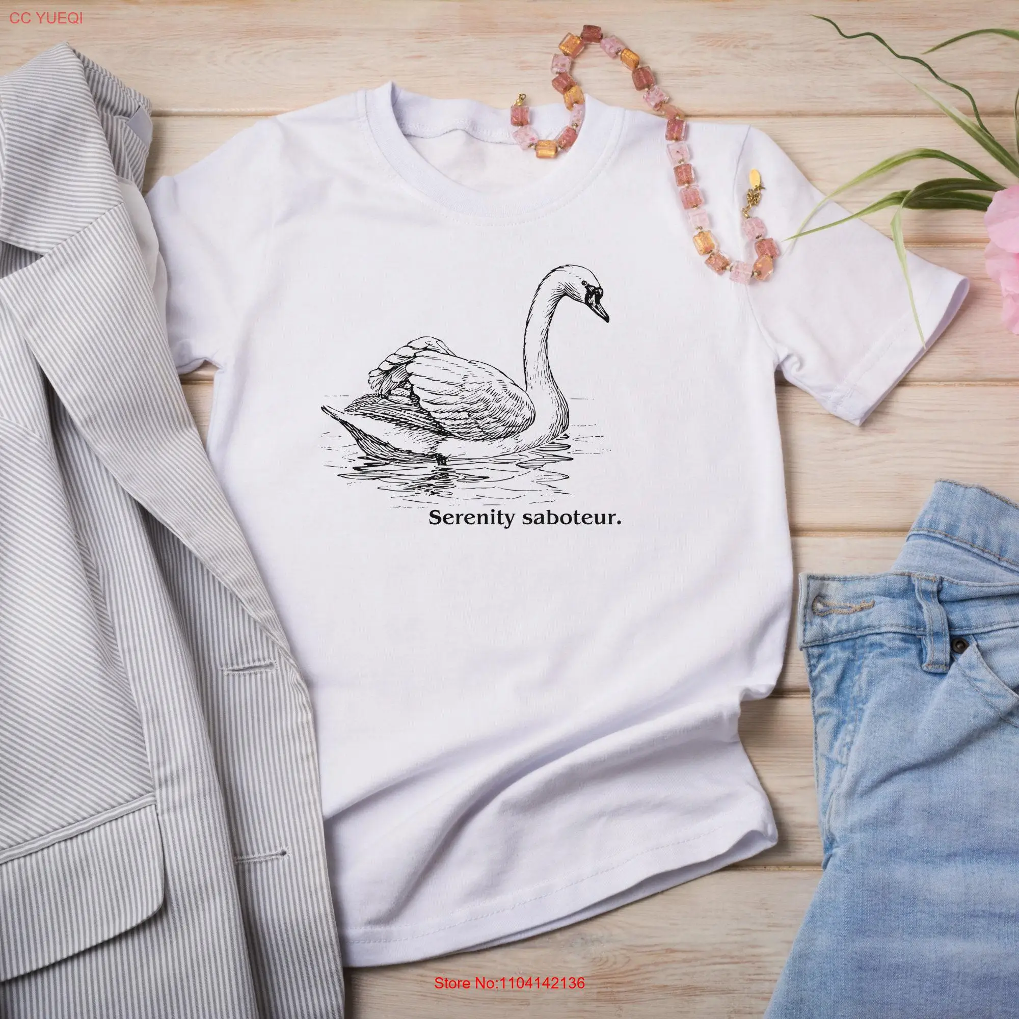 Sassy Wildlife Swan T Shirt Rehab Profit goes to Charity Great funny gift for lover ecologist biologist etc