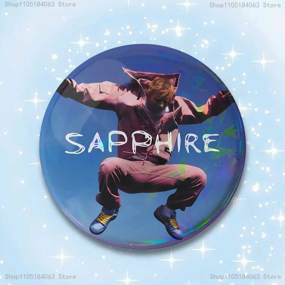 Ed S-Sheeran Albums 58mm 44mm HD Print Brooch Badges Pretty Derby Round Display Brooches Lapel Pins