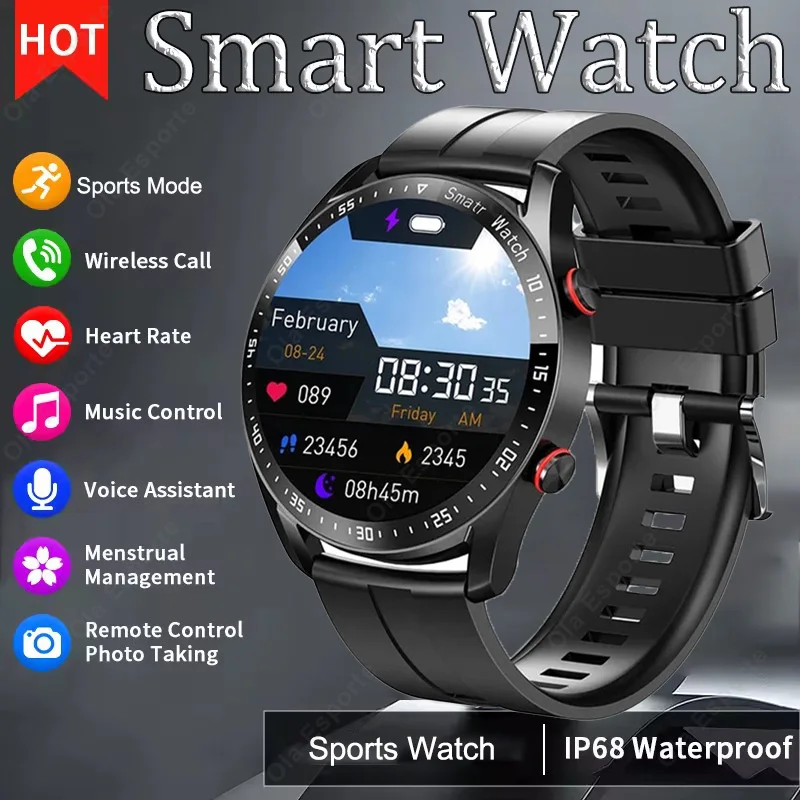 

2026 New Bluetooth Call Smart Watch Men 360*360 HD Display Heart Rate Sports Fitness Tracker ECG+PPG Business Fashion Smartwatch