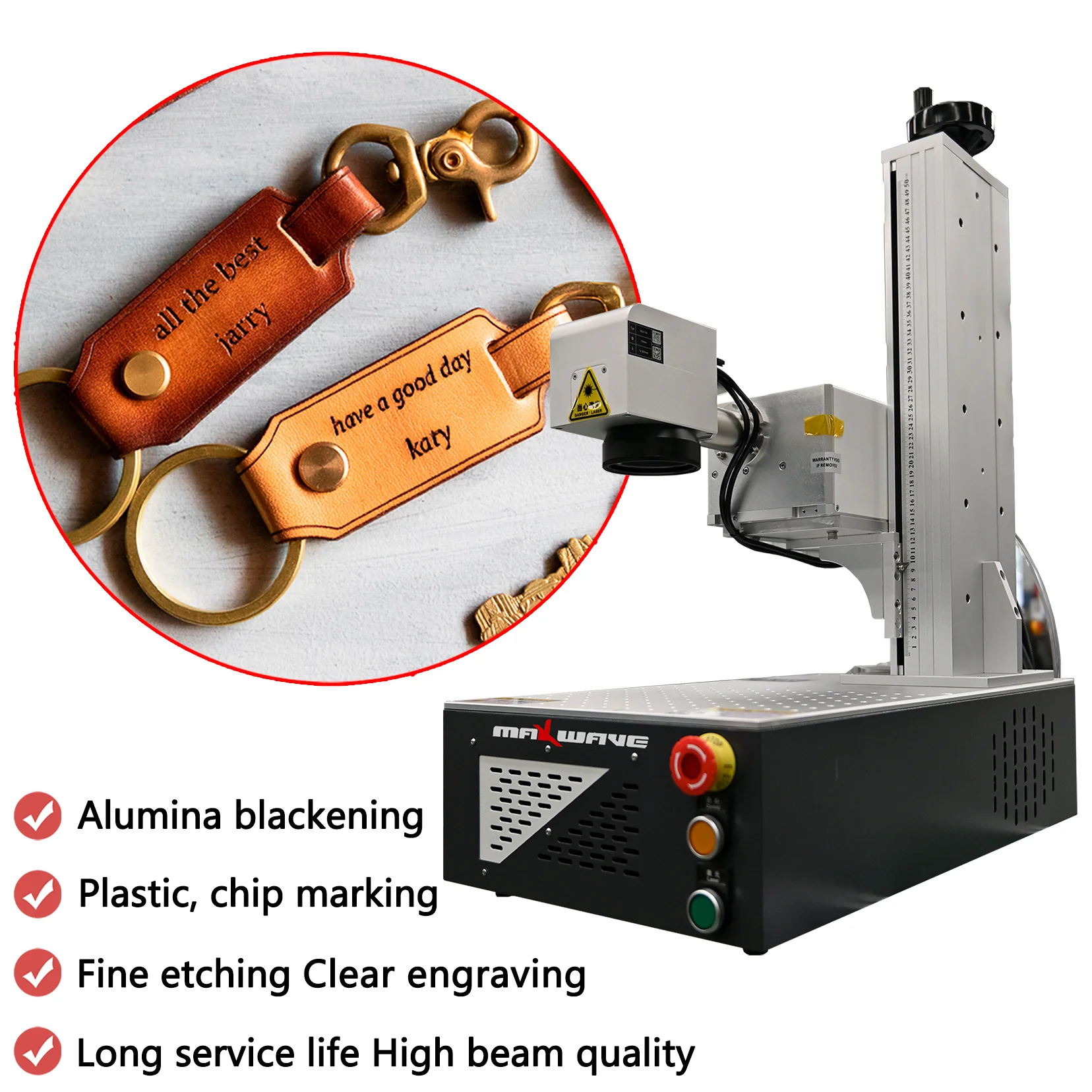 Portable Laser Engraver Machine High-Speed Metal Plastic Engraving Fiber Laser Cutting Engraving All Metal CNC Logo Printer