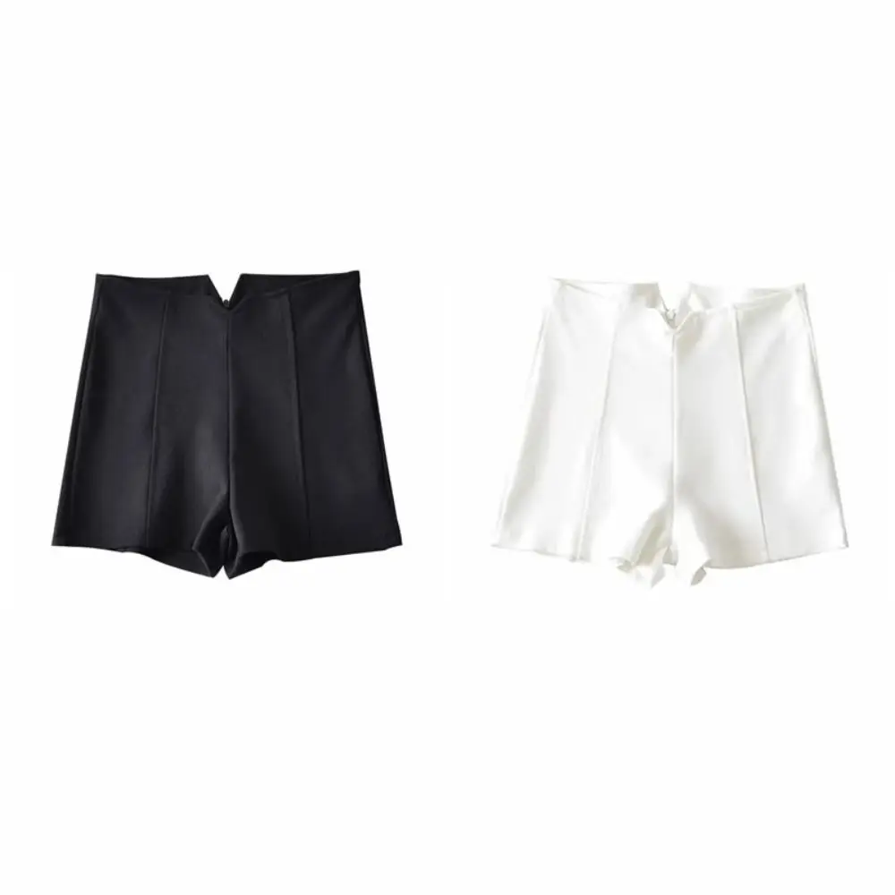 Moda magro ajuste a linha shorts de cintura alta cor sólida terno shorts quentes calças y2k chique feminino verão calças curtas clube