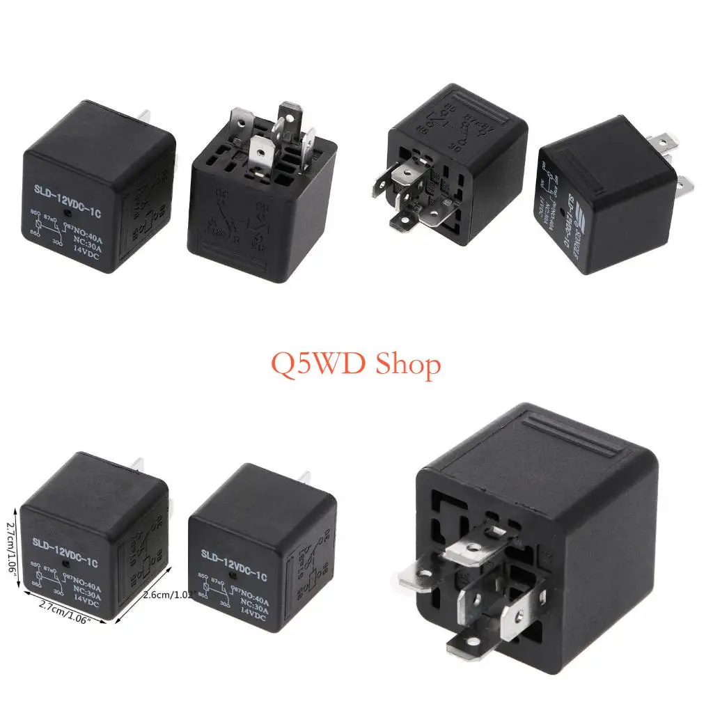 

Q5WD 2Pcs SLD-12VDC-1C 1.6W High Power NO 40A NC 30A 5pin Automotive
