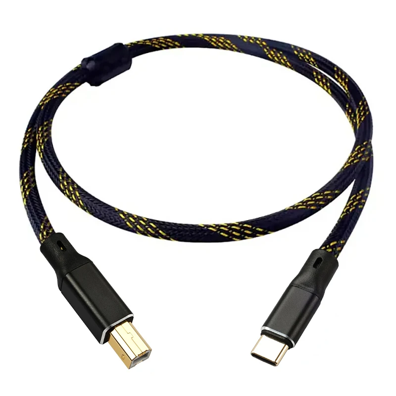 YYAUDIO Hifi USB Kabel DAC A-B C-B C-C A-C Digital Audio Hochwertige OFC Versilberung Typ A auf Typ B Hifi USB Typec Kabel