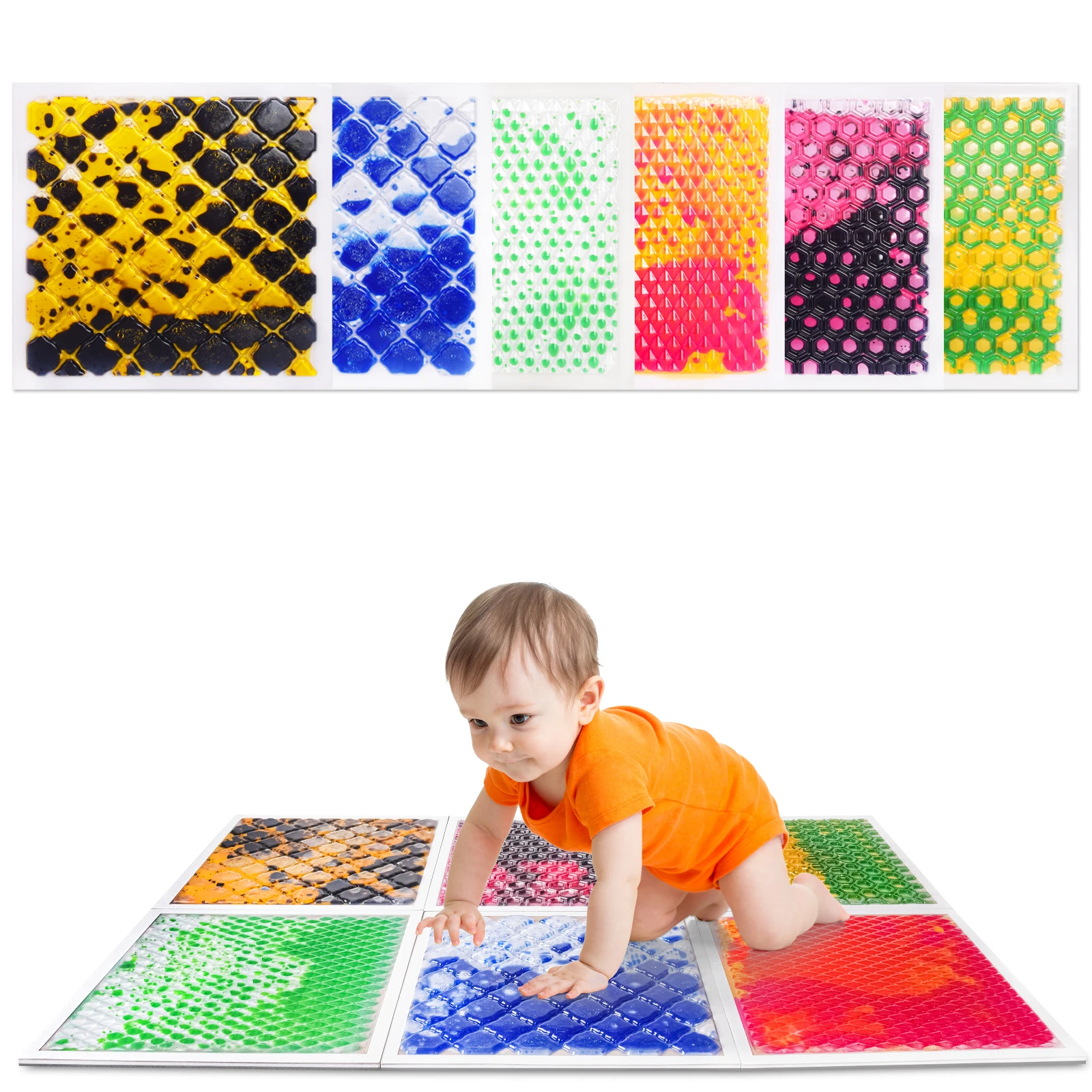 

Stimulating Steps Strong Build Sensory Floor Tile Activity Space Sensory Tiles Kids Toddlers Textured Sensory Tiles Floor 6PCS