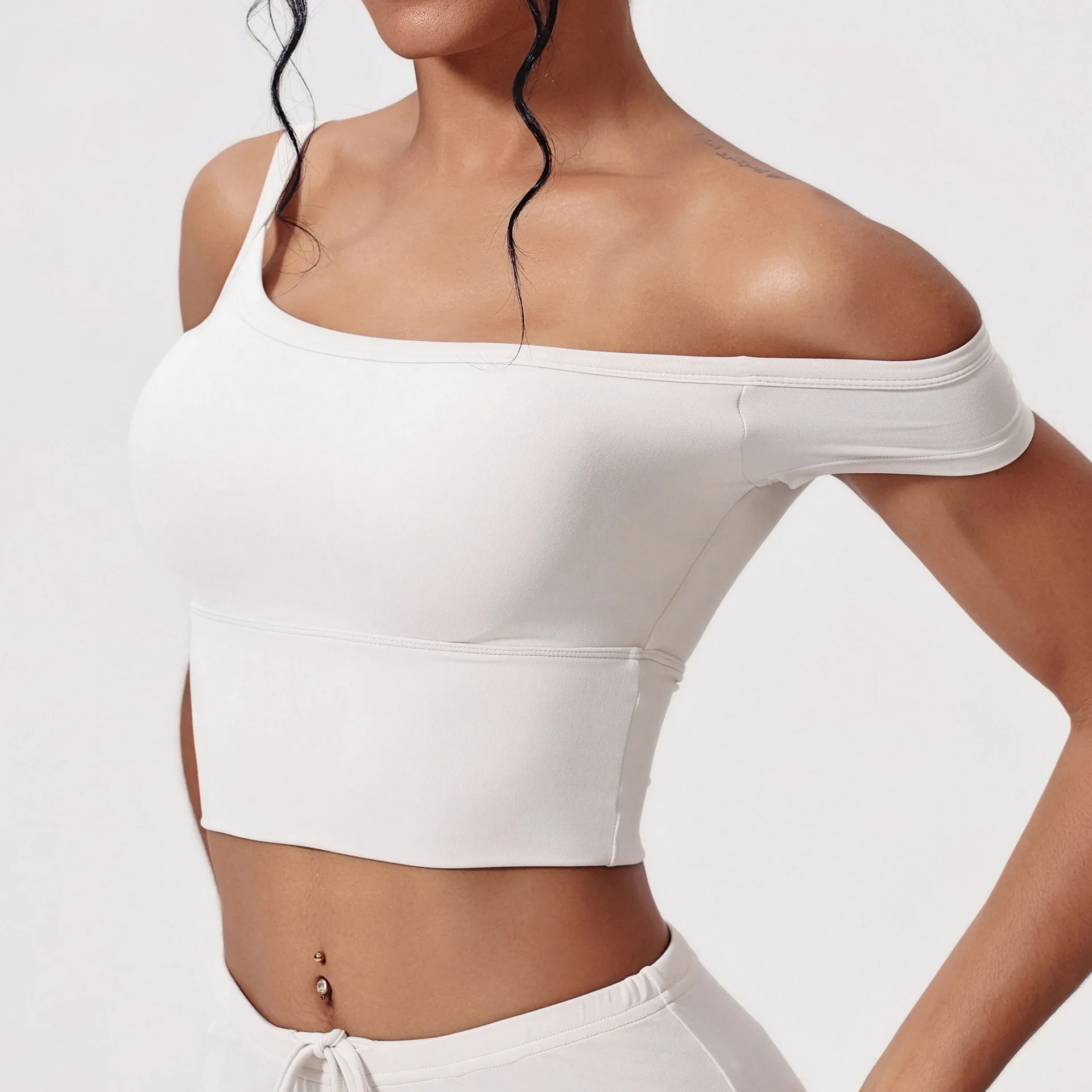 

Women Yoga Bra Single Shoulder Workout Tops Sports Bra Fitness Shockproof Top Push Up Gym Women Breathable quick-drying vest