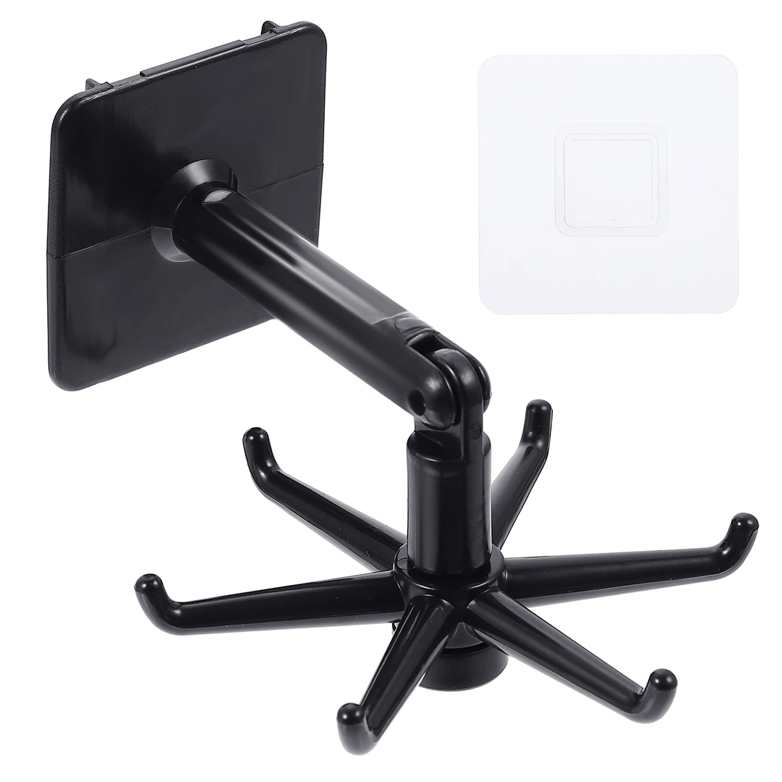 

Rotating Hooks Thickened Plastic No Punching Adhesive Wall Hooks for Kitchen Bathroom Bedroom Smooth Design Rotatable Storage