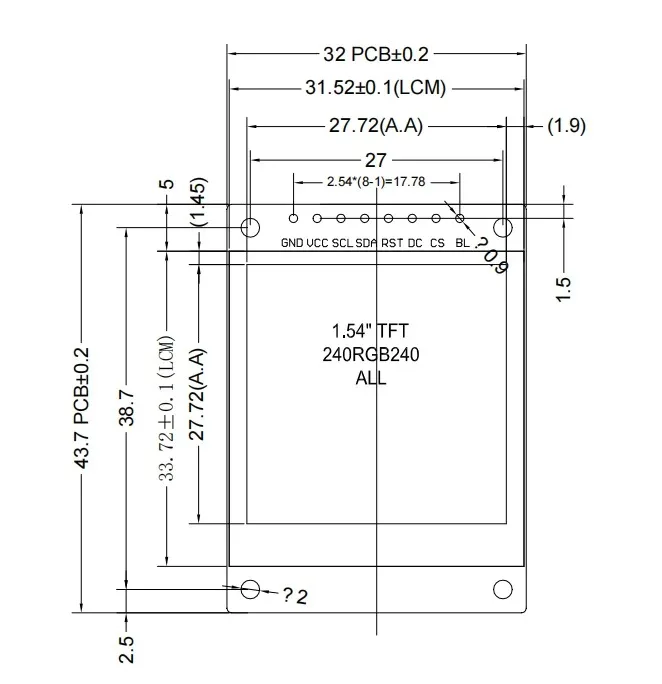 Pantalla LCD LED 240x240 interfaz SPI ST7789 para Arduino1.54 pulgadas 1,54 "módulo de pantalla TFT a todo Color HD IPS
