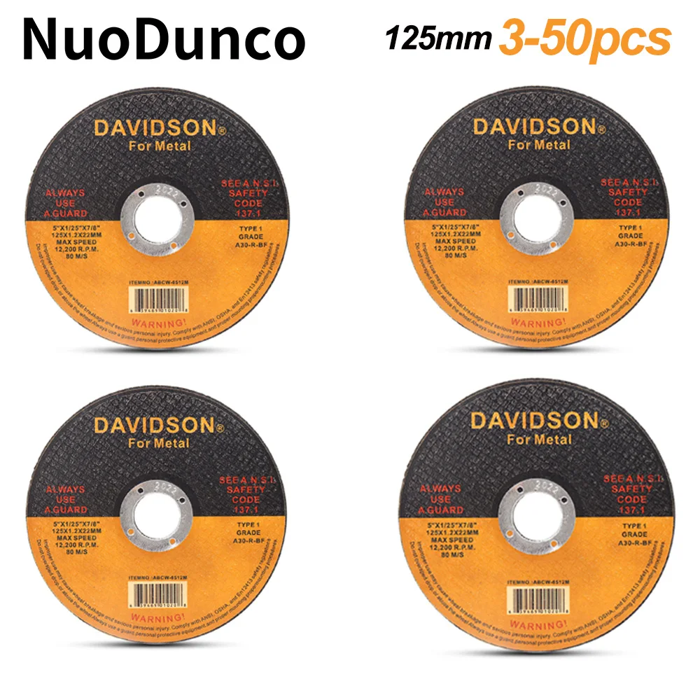 3-50Pcs 5 Inch Cutting Disc Resin Circular Saw Blade 125mm Cut Off Wheel for Metal Woodworking PVC Cutting Angle Grinder Disc