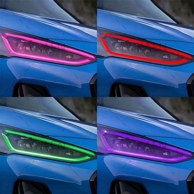 Gelb Weiß DRL LED Boards Chips Für Ford Focus MK4.5 ST 2022-2024 Rot Bernstein Rot Angel Eyes LED Scheinwerfer Tagfahrlicht