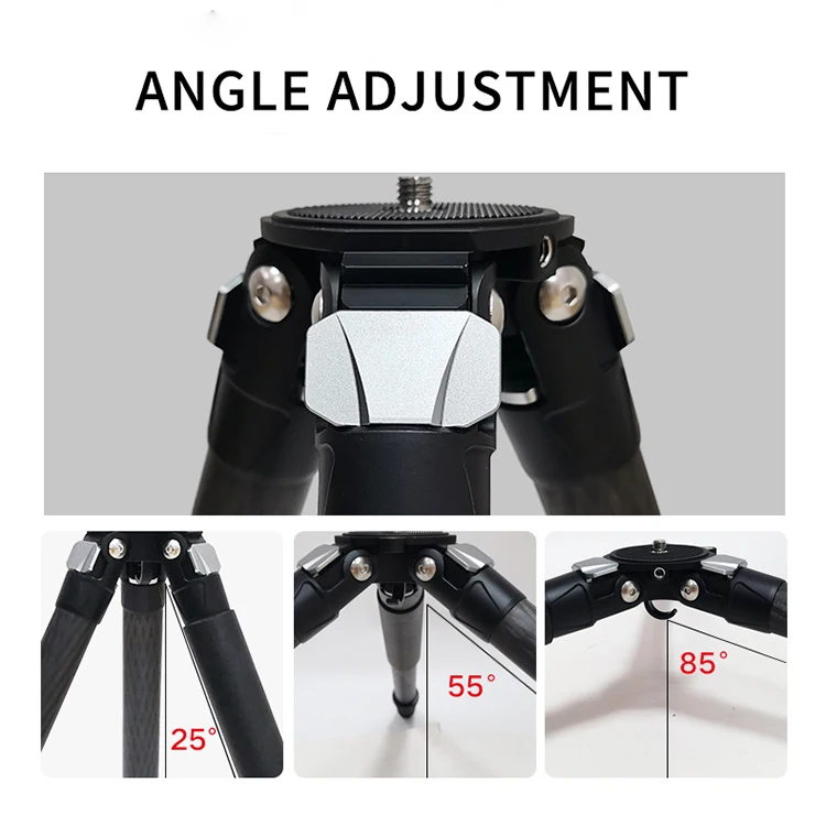 Portable Professional Hunting Video Foldable Heavy Duty Camera Stand Carbon Fiber Tripod