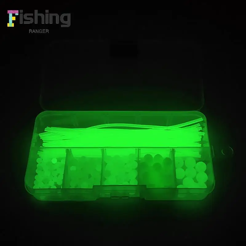 170Pcs/Set Soft Rubber Floating Glow Fishing Beads Fishing Rig Tube Sleeve