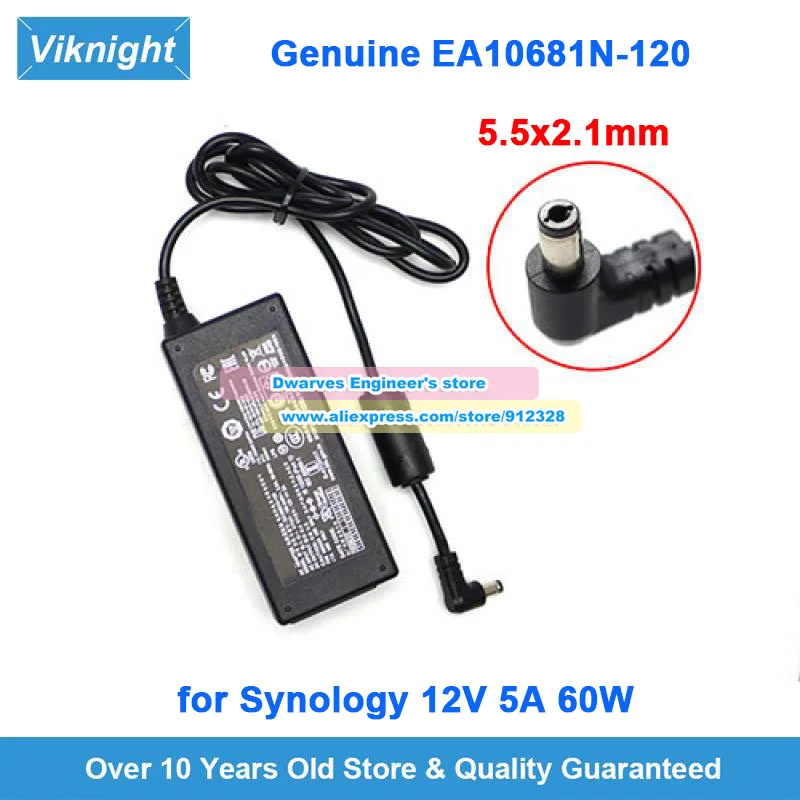 EA10681N-120 AC Adapter 12V 5A KPL-060F VI For Synology DS220J DS218+ DS216+ DS220J DS213 DS215 DS214 60W Power Supply 5.5*2.1mm