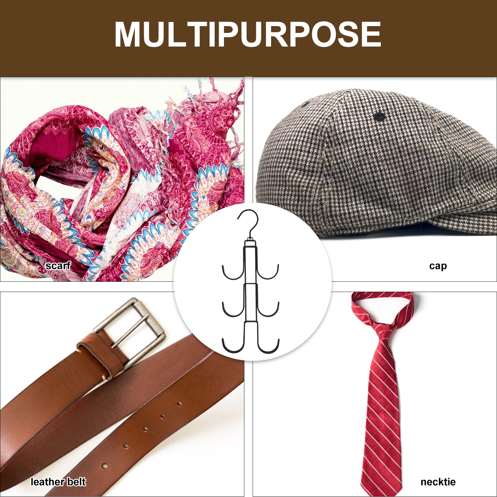 

Rotating Wardrobe Hook Hanger for Belts Scarves H bags Ties Closet ganizer Rotatable Multi Hooks Iron Rack Storage Solution