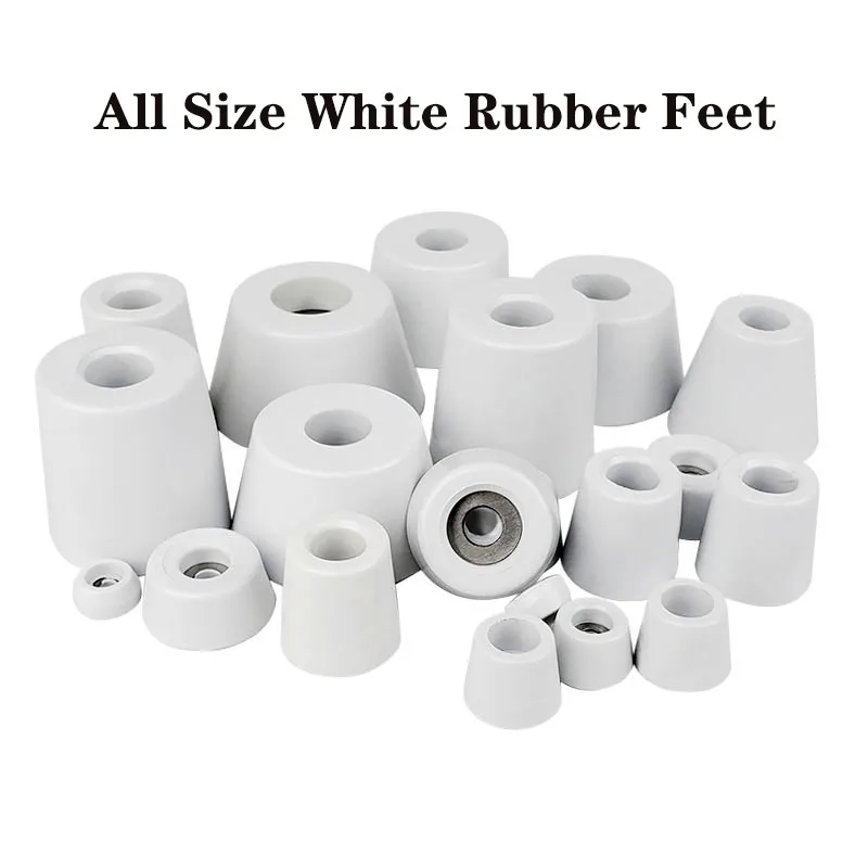 Non Slip White Cone Rubber Feet Shock Absorber Protector Pads Feet Tips For Table Speaker Box Cabinet Equipment 8Pcs Heavy Duty