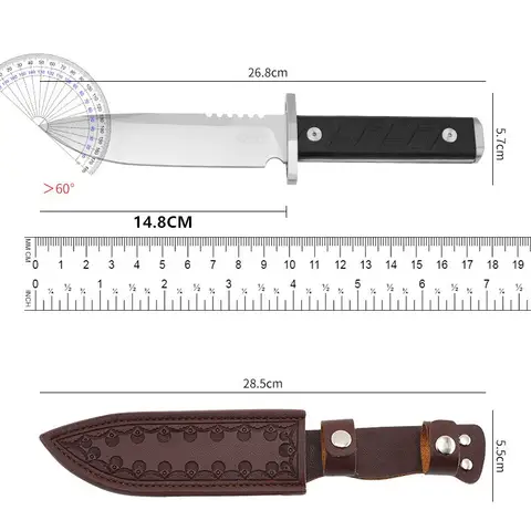 Friluftsknivar, självförsvarsknivar, överlevnadsknivar för vildmarken, bärbara knivar, campingknivar, höghårda små raka knivar 8 best sales knivar med fast blad - №7