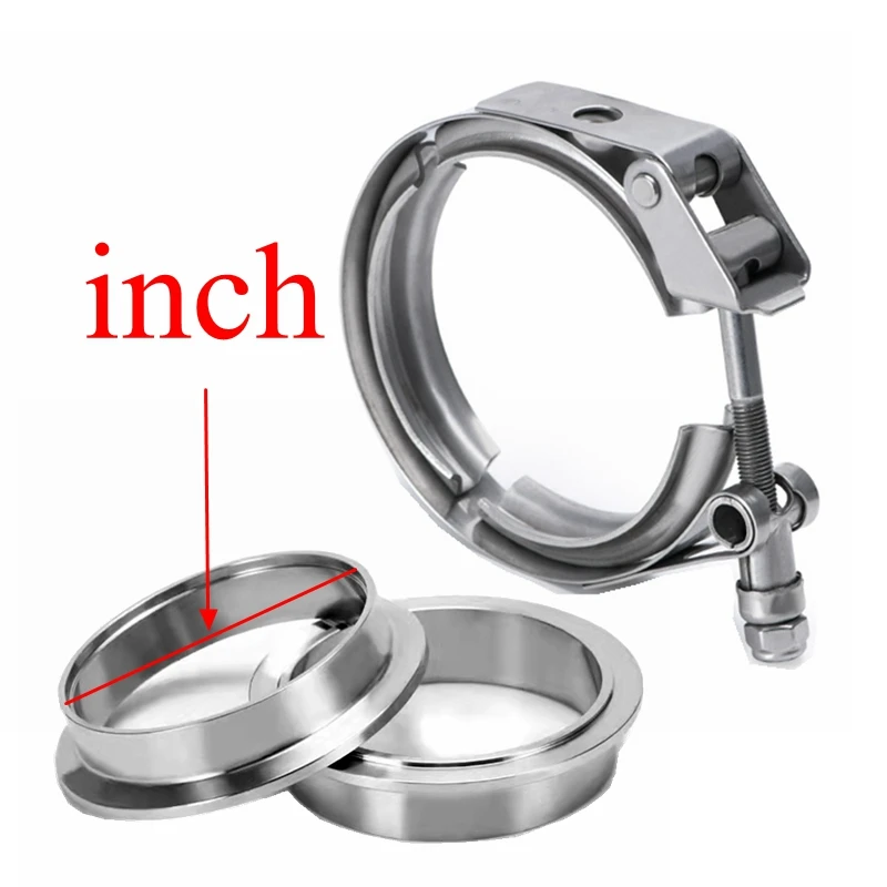 304 Stainless Steel V Band Exhaust Clamp 2 inch 2.5 inch 3 inch 51mm 63mm 76mm Exhaust Flange vband clamp V-Band Muffler Clamp