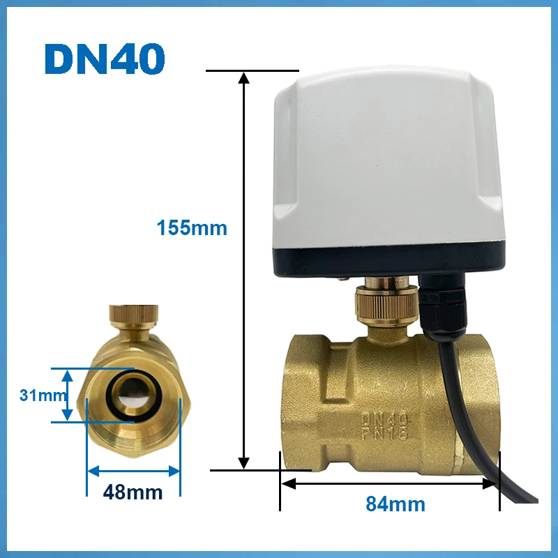 DN15 DN20 DN25 DN40 DN50 Normally Closed/Open Motorized Ball Valve 220V 12V 24V 2-Wire Quick-open Electric Ball Valves 2-wire