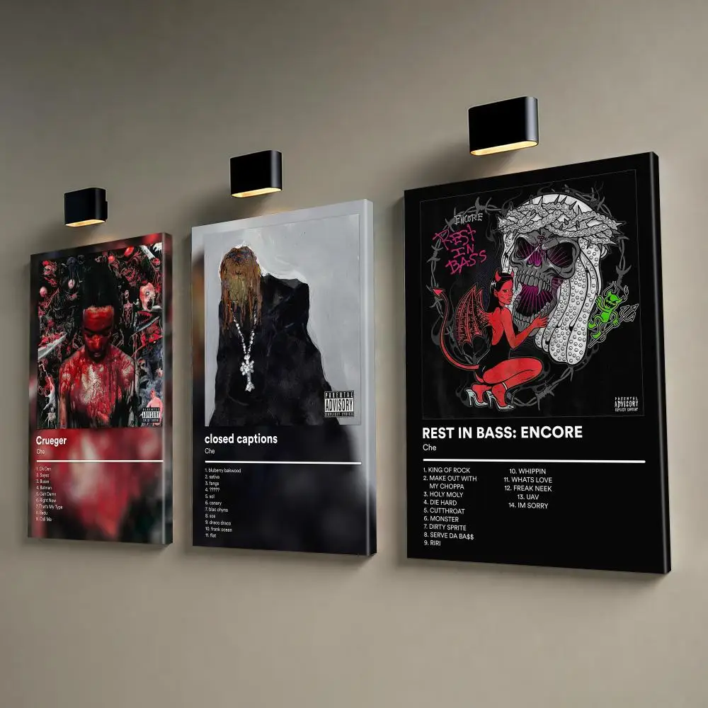 Famous Rapper C-Che Framed Wall Painting Canvas Poster Wall Art HD Print Home Decor Room Decoration Artwork Gift Wood Frame