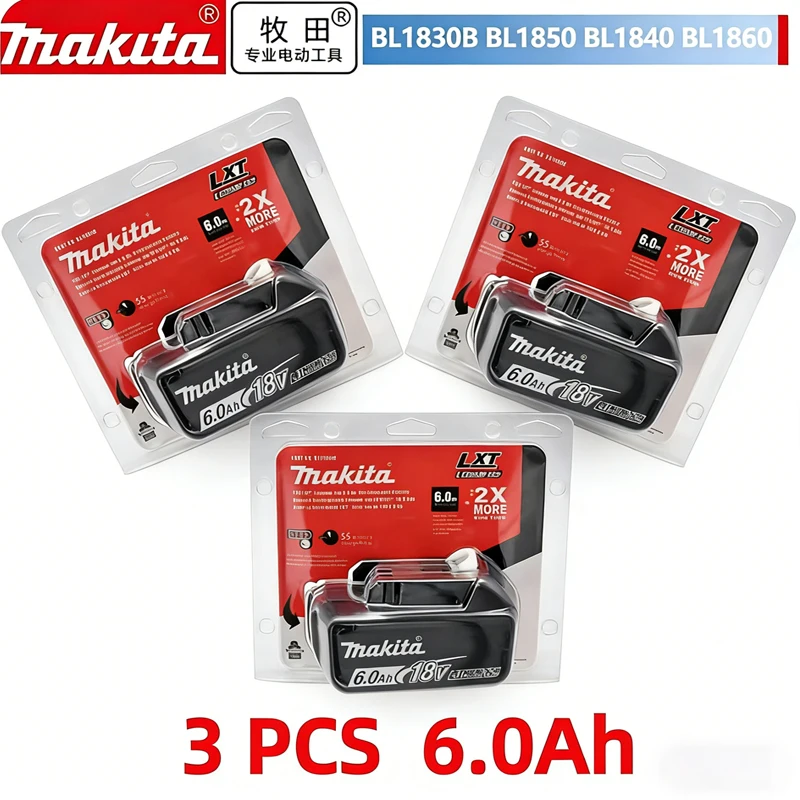 

Original Makita battery 18V 6.0Ah rechargeable battery,replacing Makita BL1830BL1840BL1850BL1860B, power tool batter 6000mAh