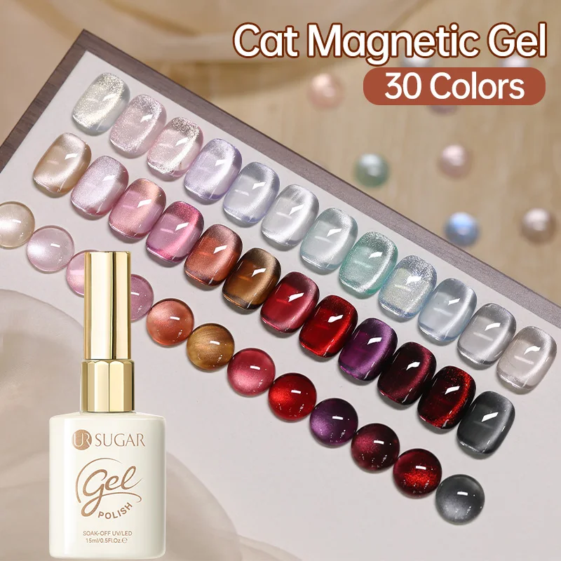 UR SUGAR 15ml Katzenaugen-Magnetgel 30 Farben Rosa Weiß Frühling Sommer Nagelkunst Maniküre Soak-Off LED UV Gel Nagellacke