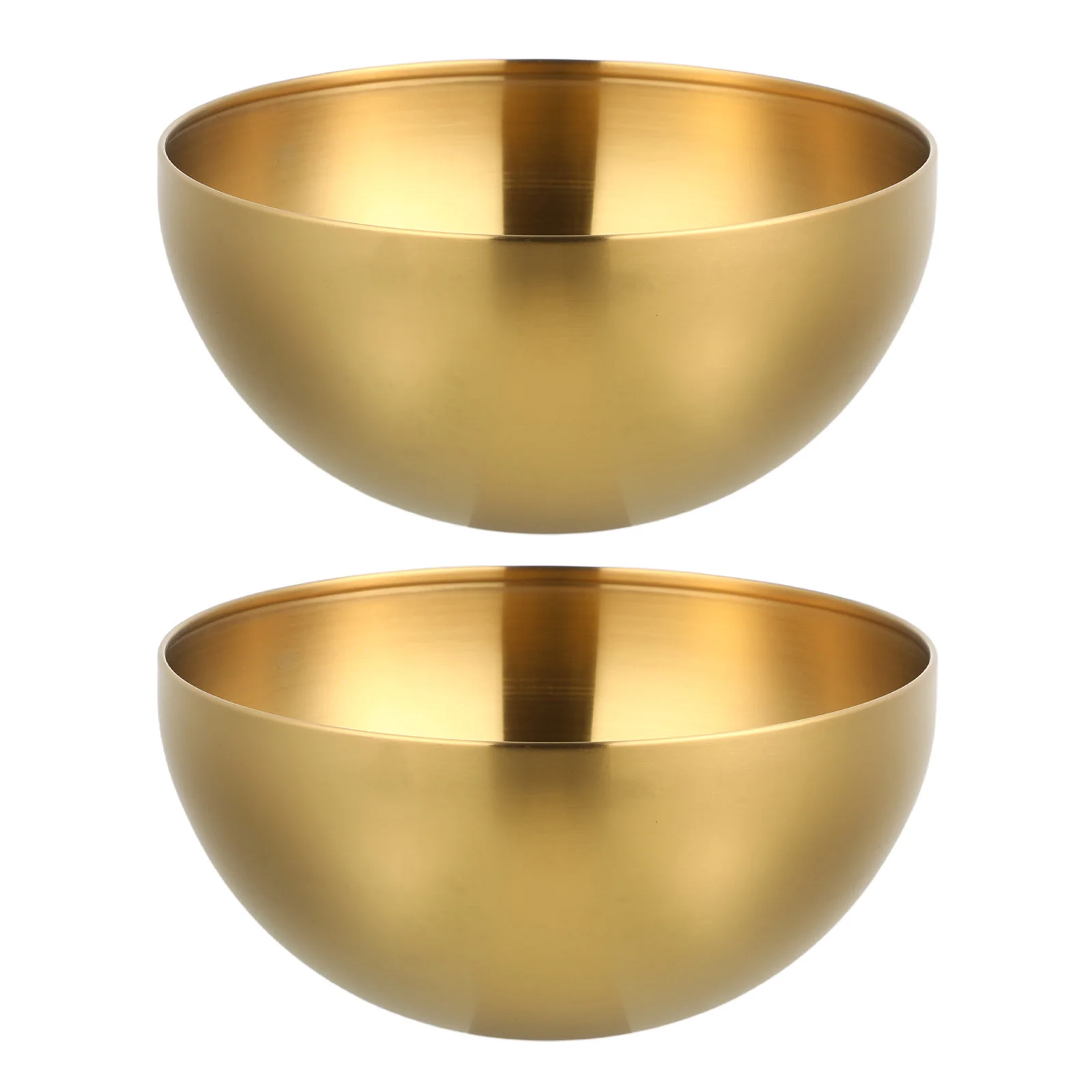 

2Pcs Stainless Steel Food Bowl Salad Serving Bowl Fruit Storage Container Soup Rice Holder Kitchen Utensil Space-Saving Design
