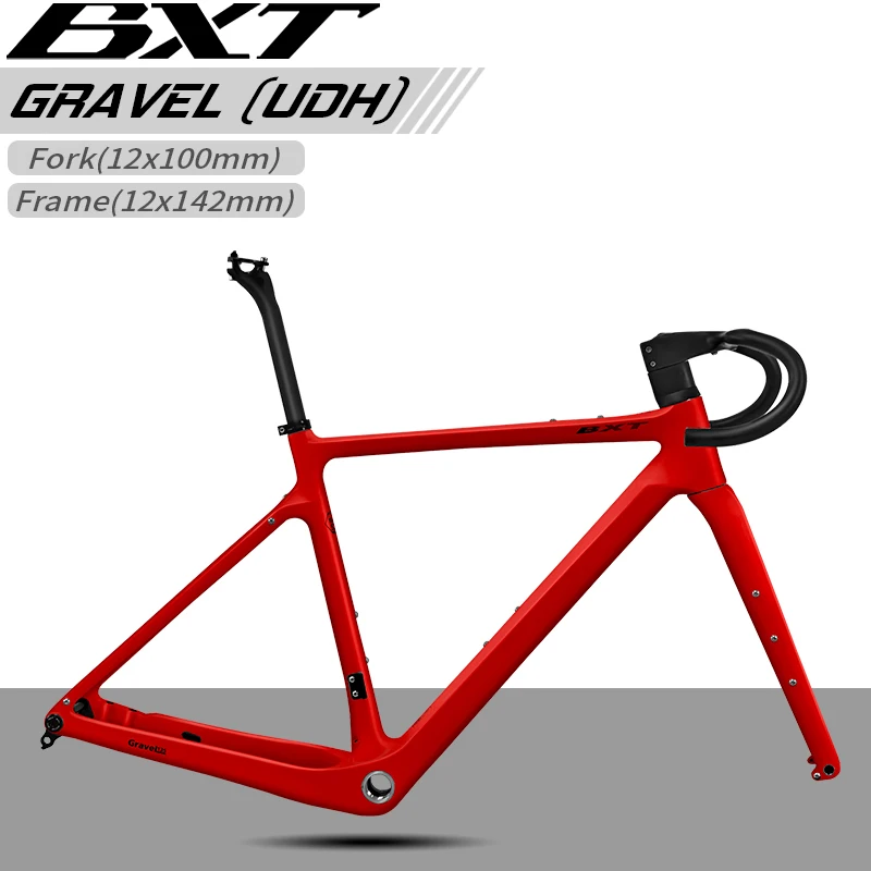 

Карбоновая рама для гравийного велосипеда BXT, 27.5 дюймов/700C, из углеродного волокна T1000, для шоссейного велосипеда, унисекс, для взрослых, высокопроизводительная велосипедная рама