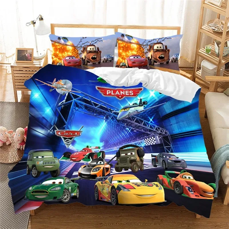 

Lightning McQueen Cars Bedding Set, Duvet Cover Anime, 3D Printing,with Pillowcase,For Kids Adults,For Single Bed Double Bed