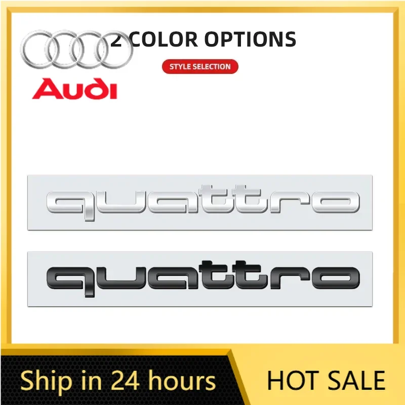 

3D-эмблема Quattro из АБС-пластика для стайлинга автомобиля, наклейка на задний багажник для Audi S-Line A1 A2 A3 A4 A5 A7 Q1 Q2 Q3 Q4 RS TT Q5 Q6 Q7