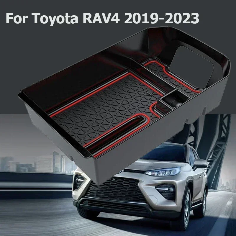 For Toyota RAV4 RAV 4 2019 2023 Central Storage Box Armrest Armrest Glove Holder Plate Car Container Organizer Car Accessories