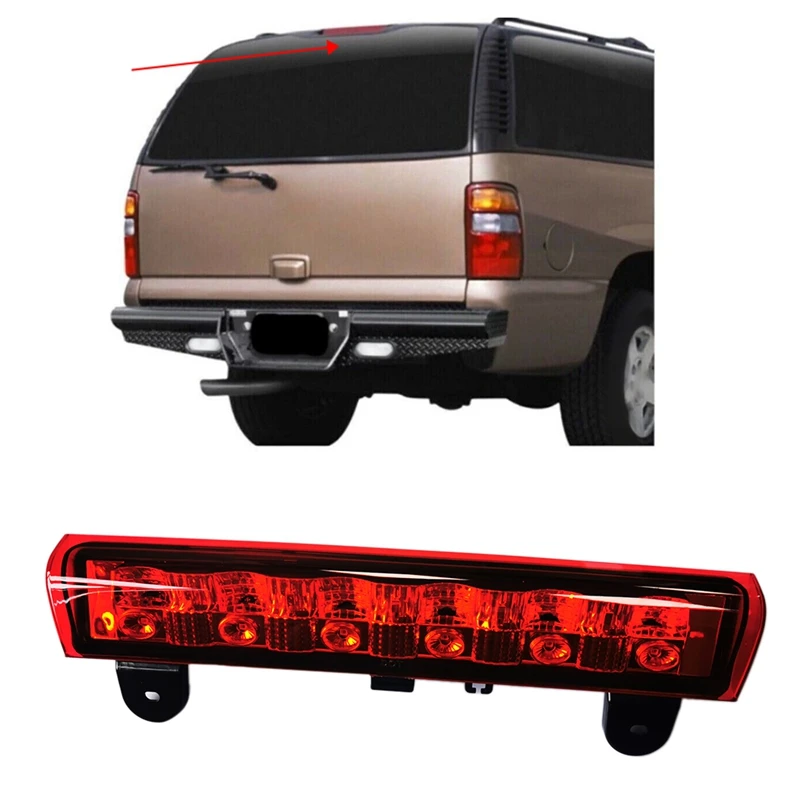 Plating LED Third Brake Light For GMC Yukon 2000-2006 High Position Brake Light Parts For Chevrolet Suburban 15170955 Red