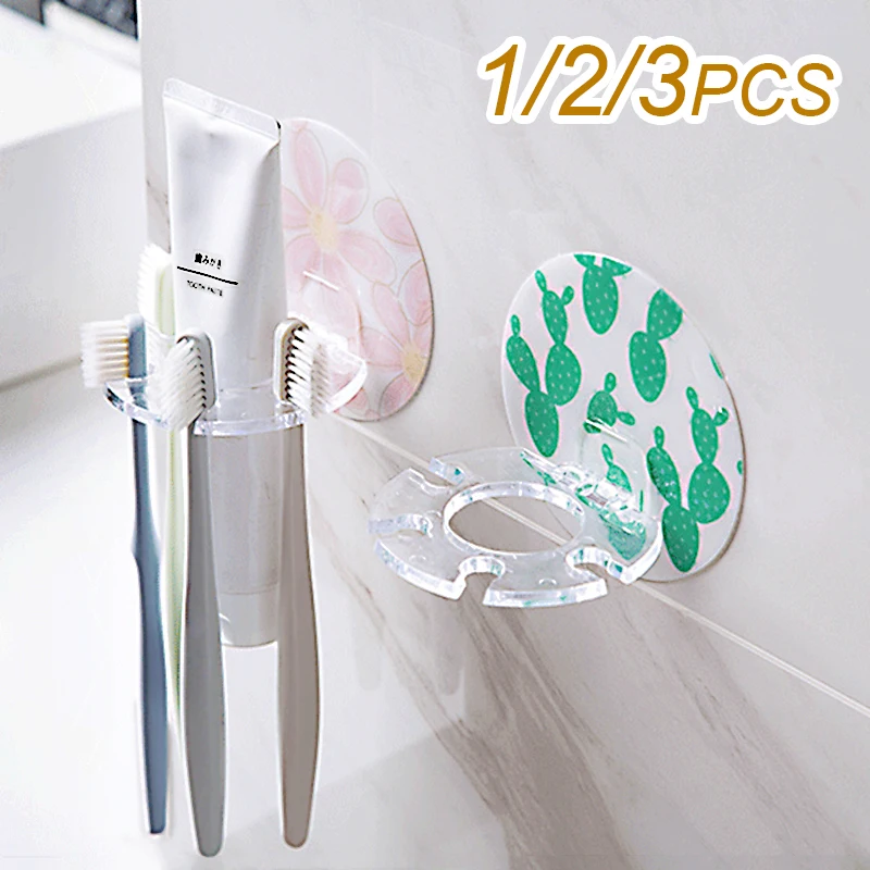 Soporte autoadhesivo para cepillos de dientes, montado en la pared, sin perforación, estante de almacenamiento para maquinilla de afeitar, dispensador de pasta de dientes, accesorios de baño