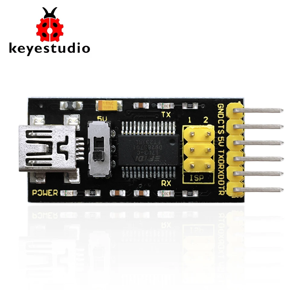 Keyestudio FTDI Basic Program Downloader USB+Mini USB Cable (Original FT232 chip) For Arduino