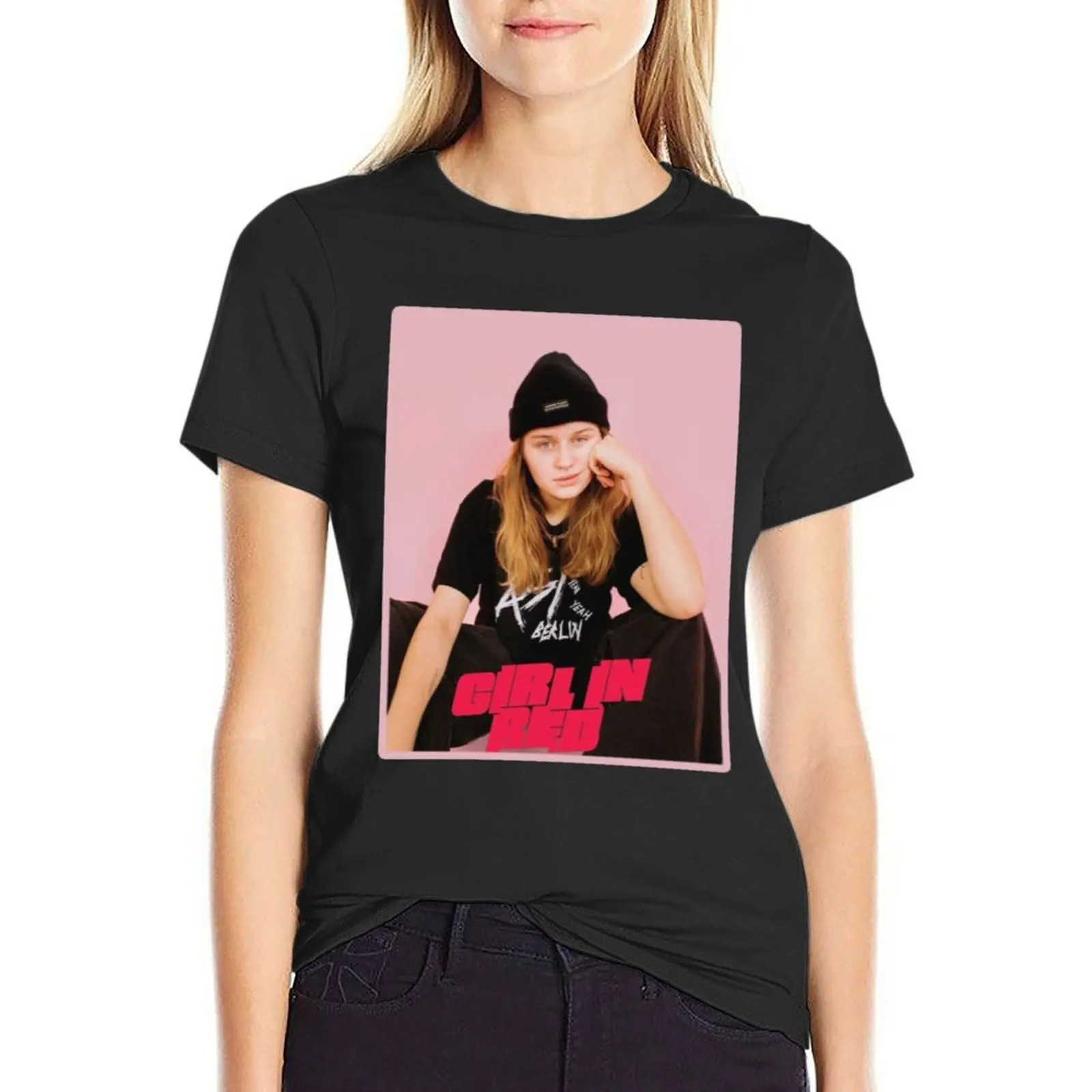 Girl In Red T-Shirt Female clothing cute clothes female t-shirt dress for Women plus size
