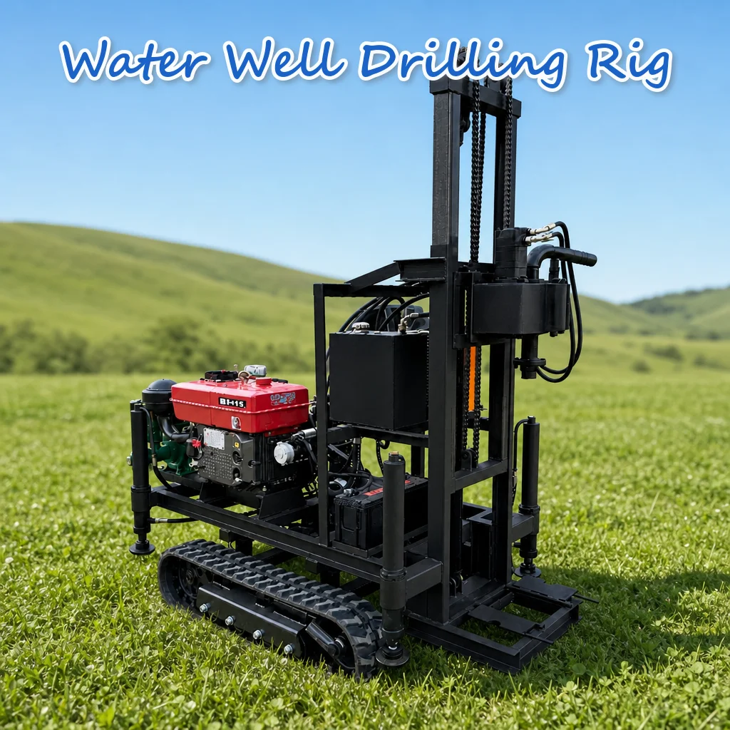 Customized Track Chassis Well Drilling Rig Diesel Driven 22HP to 35HP Fully Hydraulic Light Weight Type Maximum Torque Output