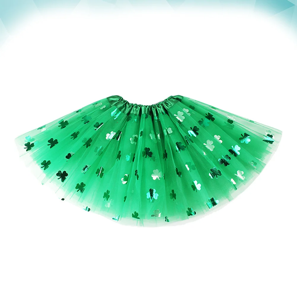 1개입 공주 튜튜 스커트 30cm 그린 샴록 디자인 성 패트릭의 날 의상 파티 생일 댄스 공연용